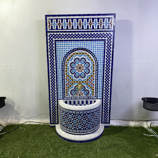 Majestic Moroccan Zellige Fountain – A Timeless Masterpiece