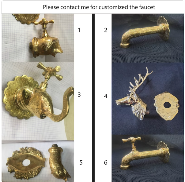 Moroccan Zellige Fountain – Triple Brass Tap Elegance