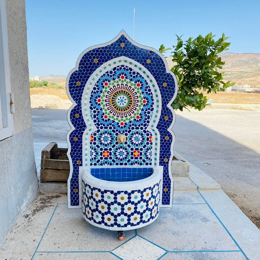 Handcrafted Moroccan Zellige Fountain – A Masterpiece of Art & Functionality