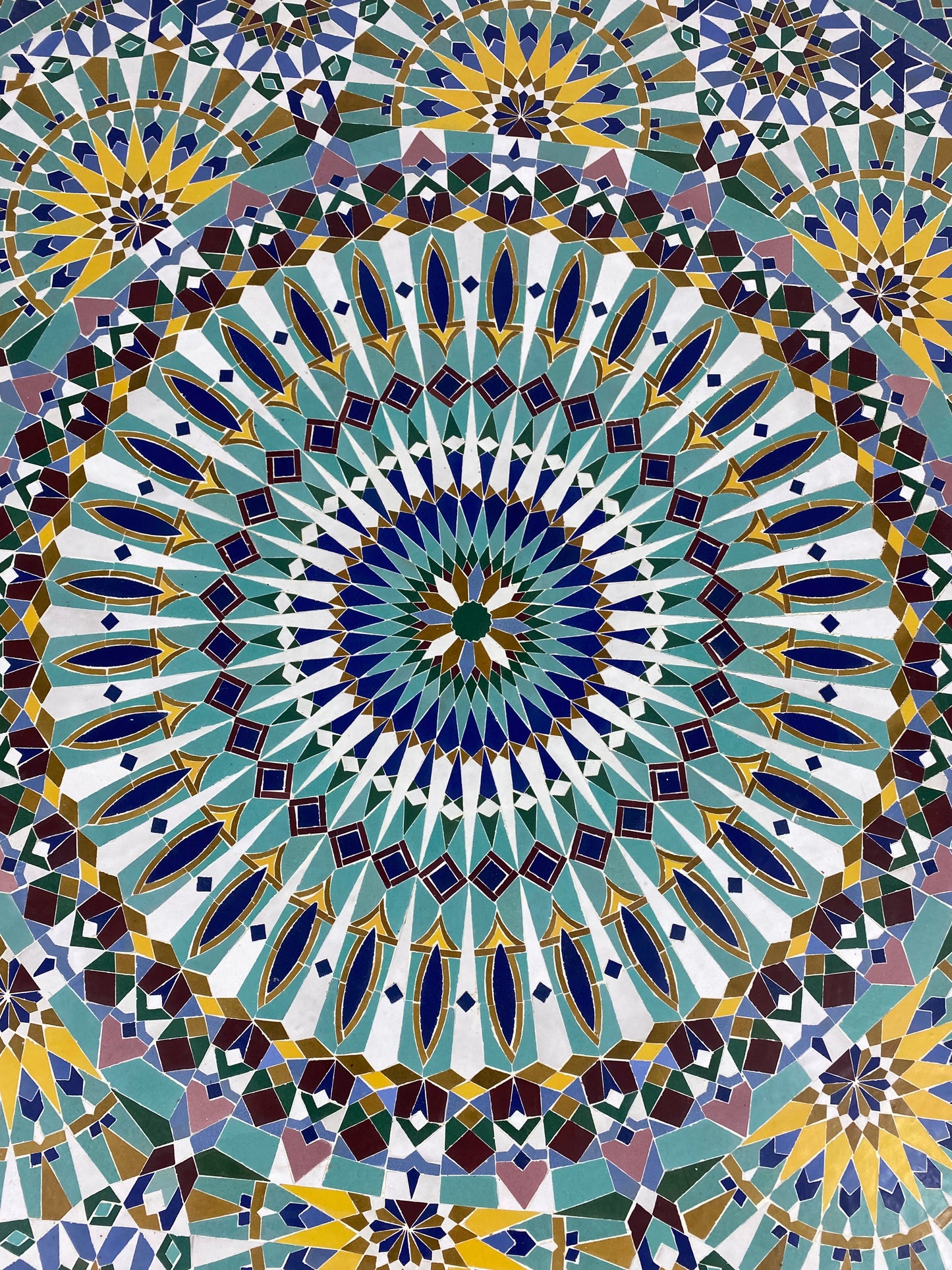 Handmade Moroccan Zellige Mosaic Dining Table – Grand Royal Elegance