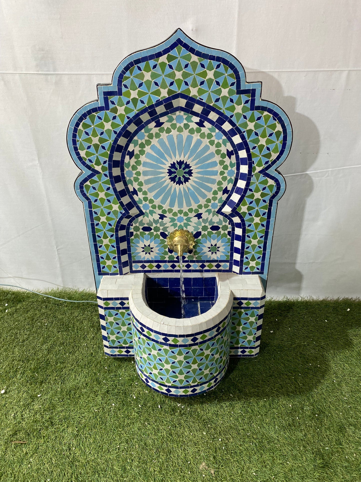 Green & Blue Zellige Fountain – A Timeless Masterpiece