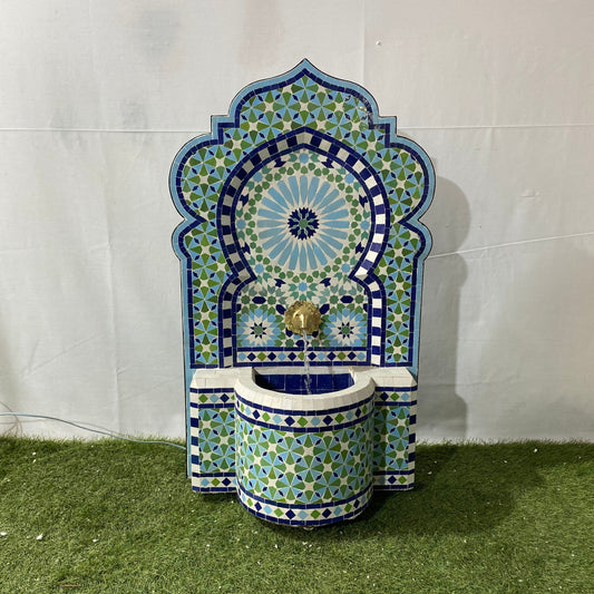 Green & Blue Zellige Fountain – A Timeless Masterpiece