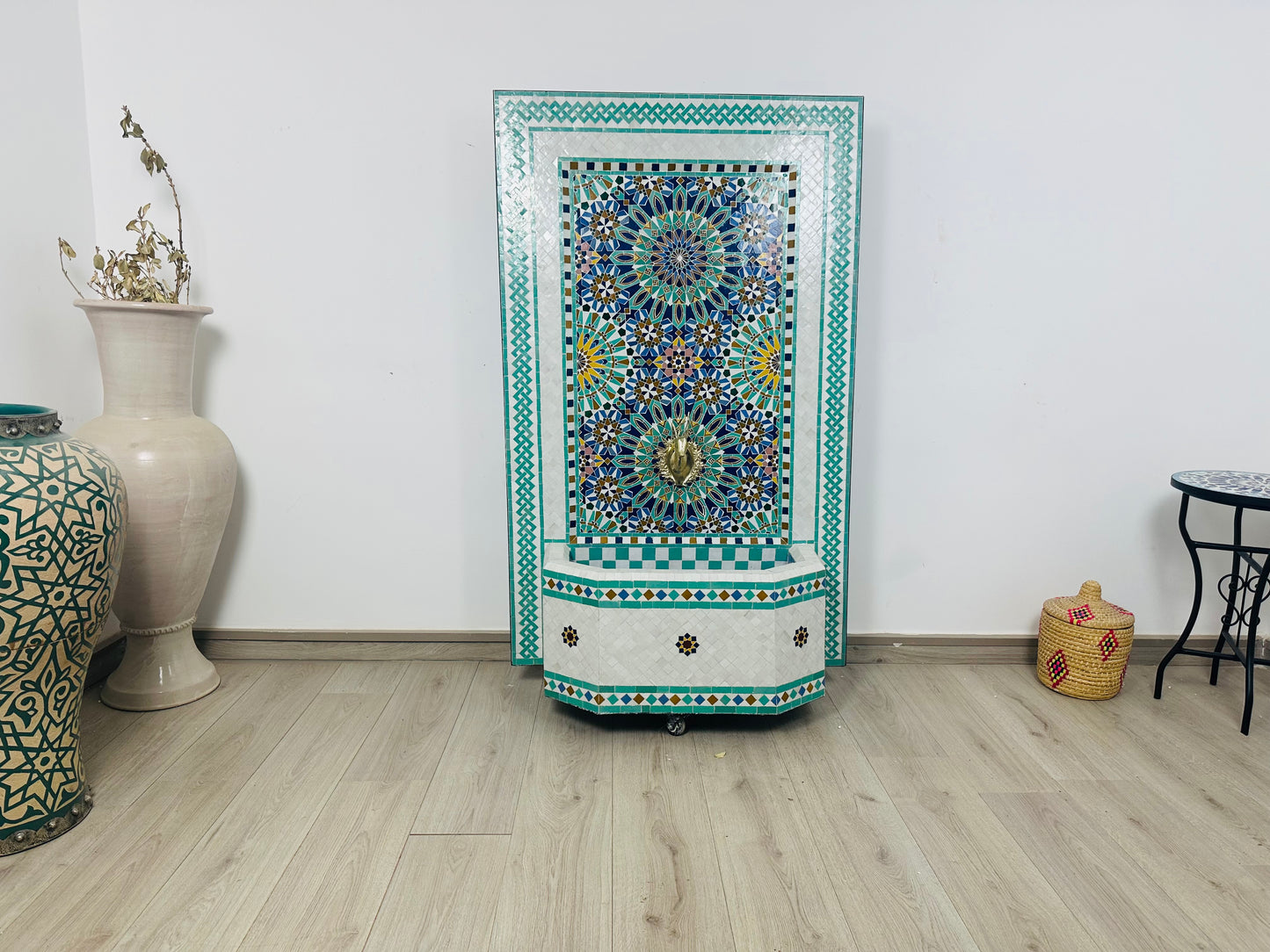 Turquoise Radiance Moroccan Fountain – A Timeless Masterpiece