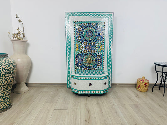Turquoise Radiance Moroccan Fountain – A Timeless Masterpiece