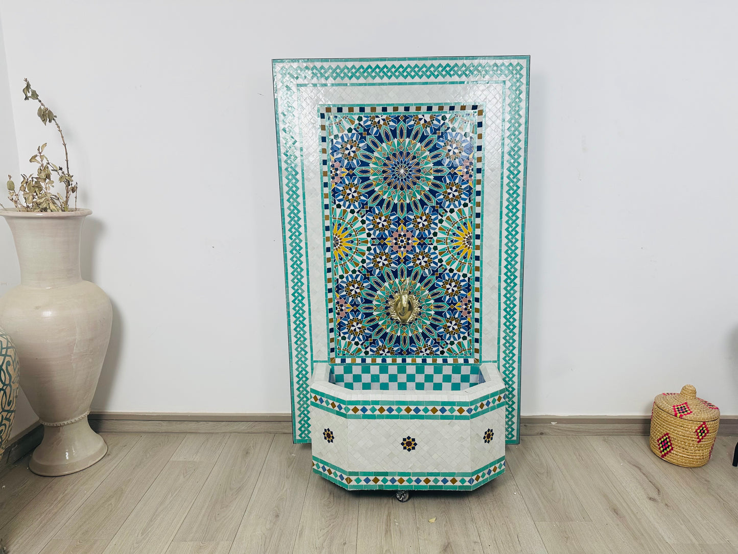 Turquoise Radiance Moroccan Fountain – A Timeless Masterpiece