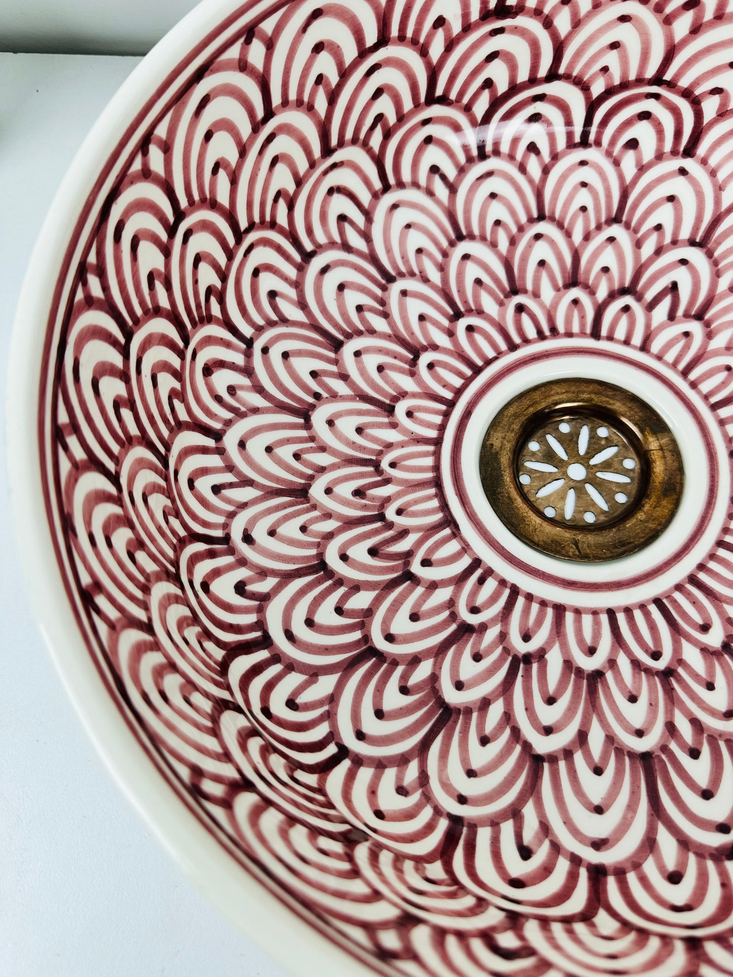 Deep Cherry Essence: Handcrafted Ceramic Sink in Dark Cherry Red