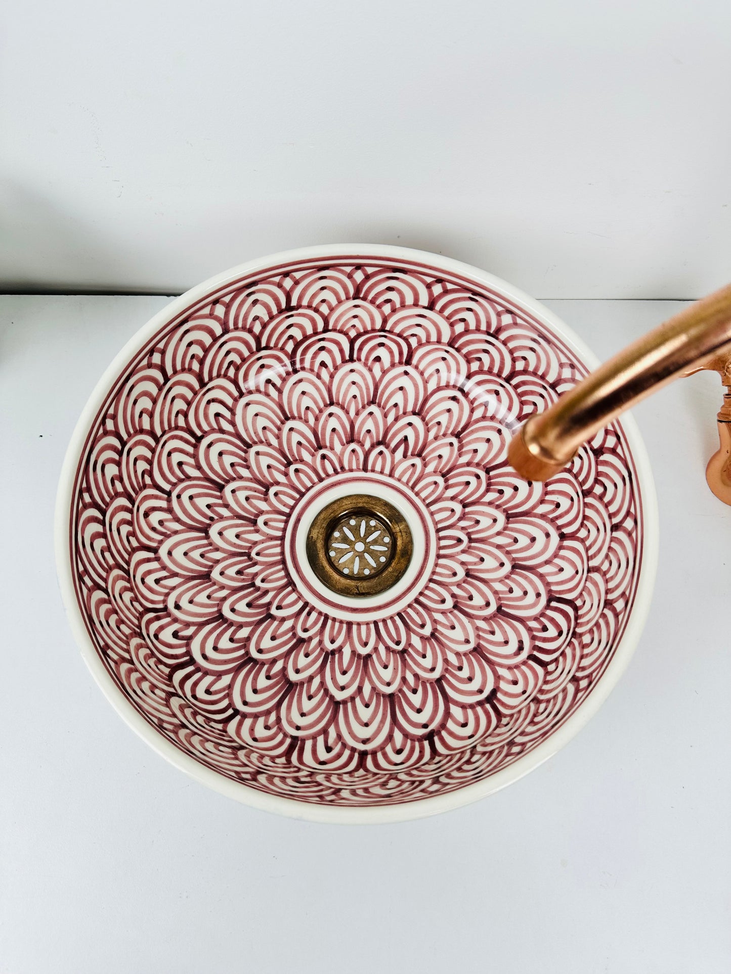Deep Cherry Essence: Handcrafted Ceramic Sink in Dark Cherry Red