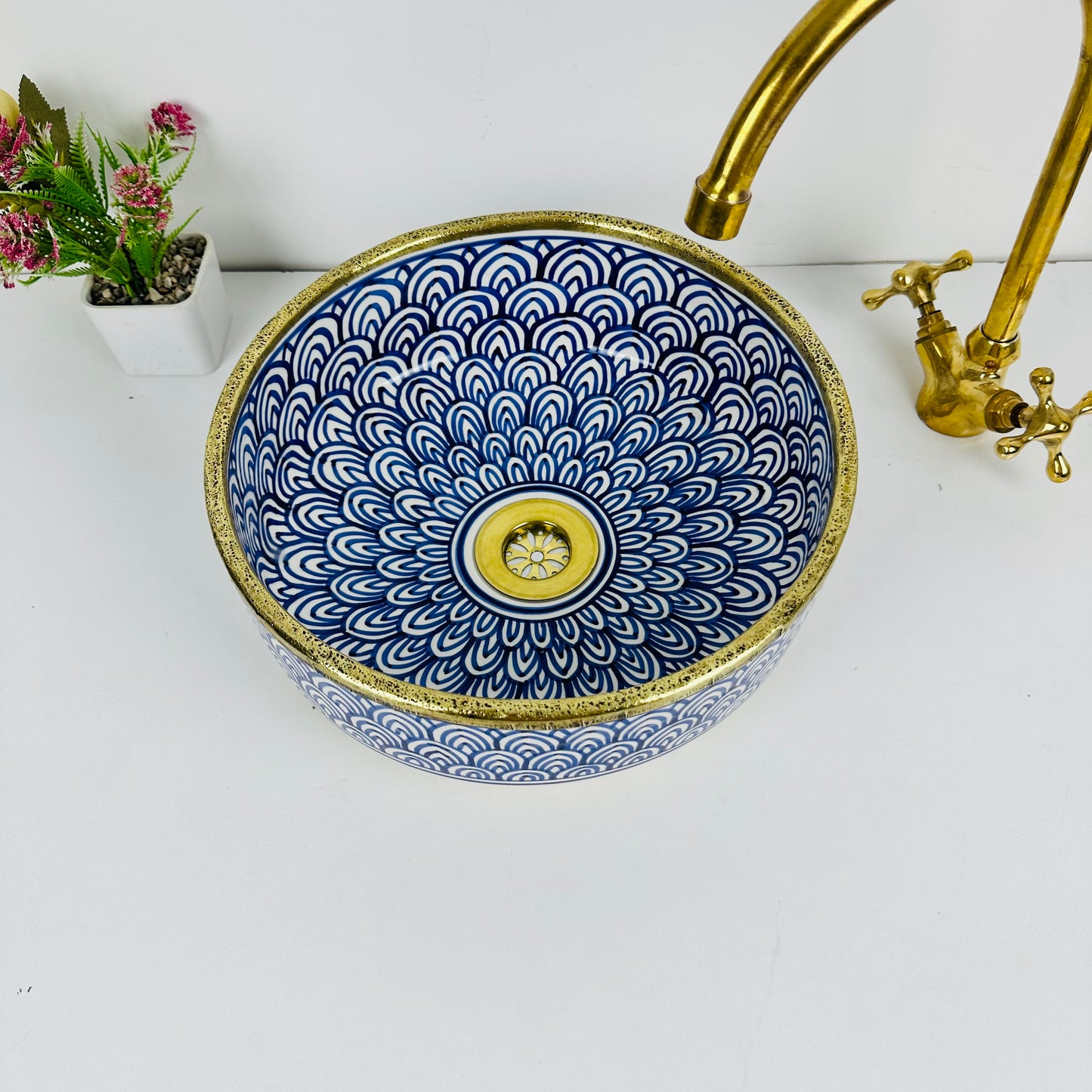 Azure Waters: Handcrafted Ceramic Sink in Azure Blue Shade