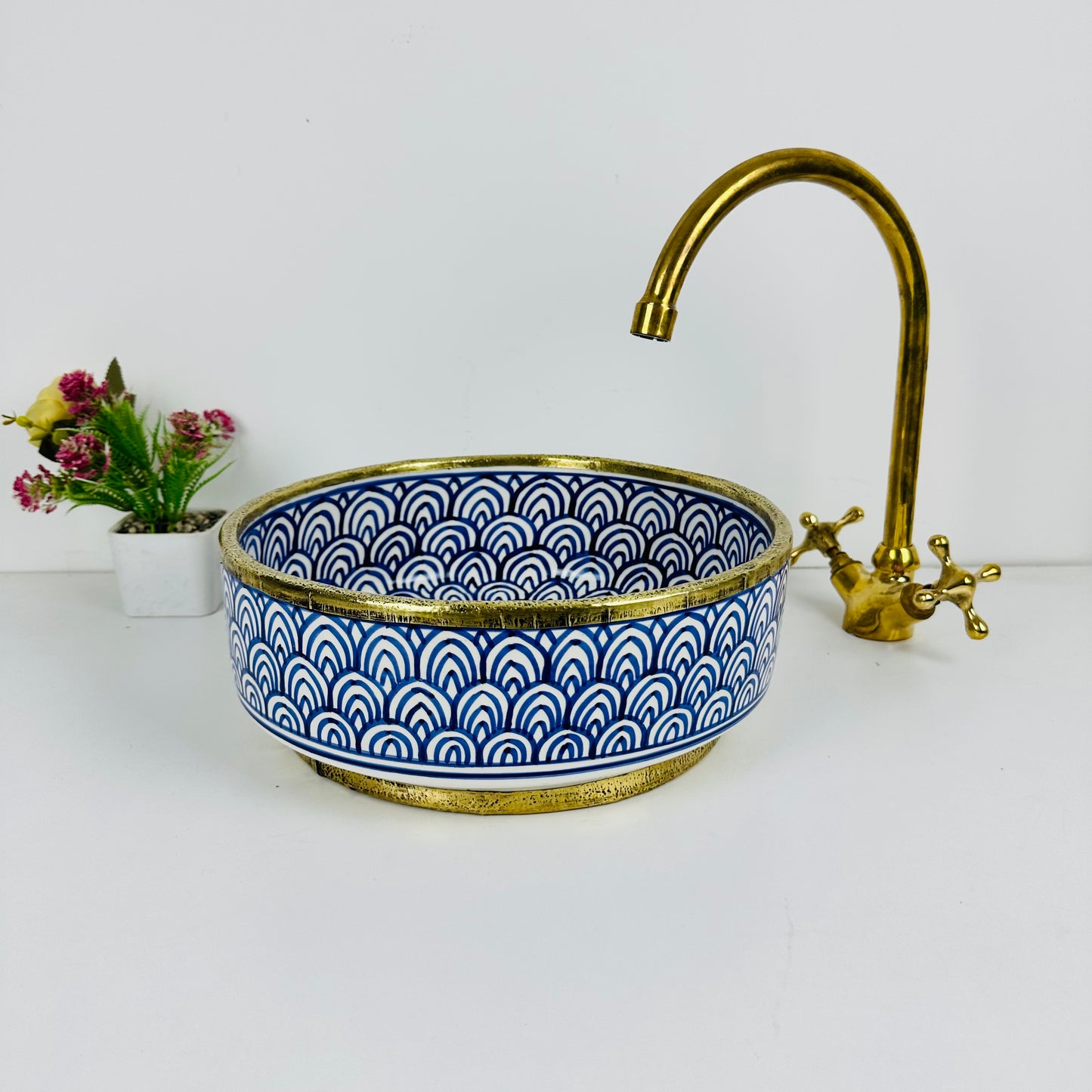 Azure Waters: Handcrafted Ceramic Sink in Azure Blue Shade