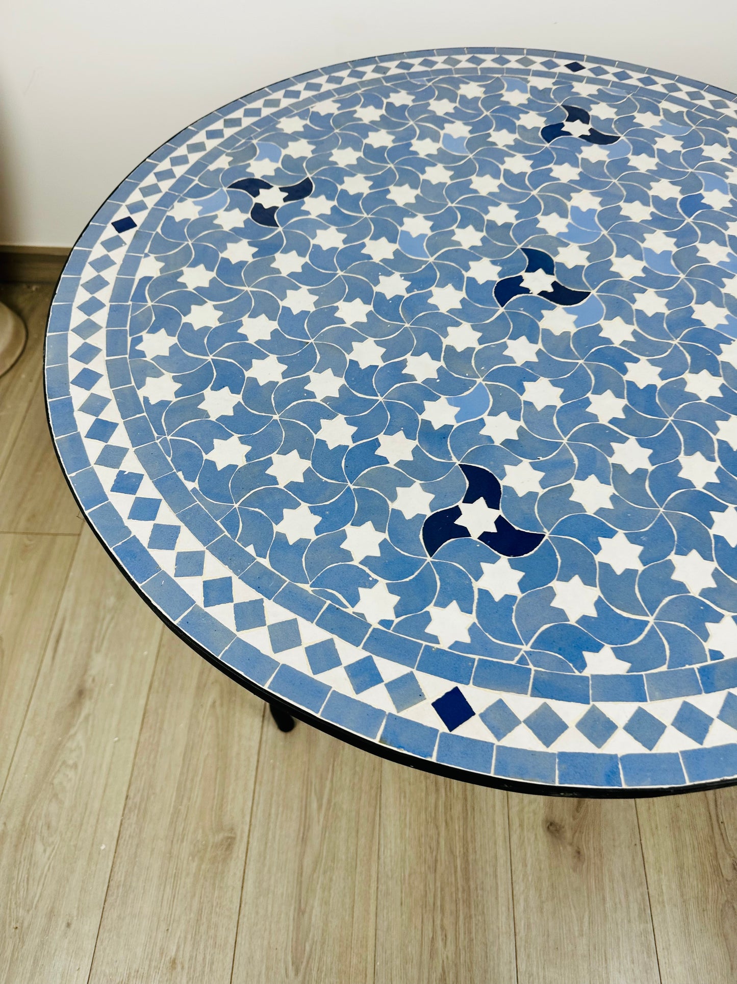 Azure Blossom Mosaic Table