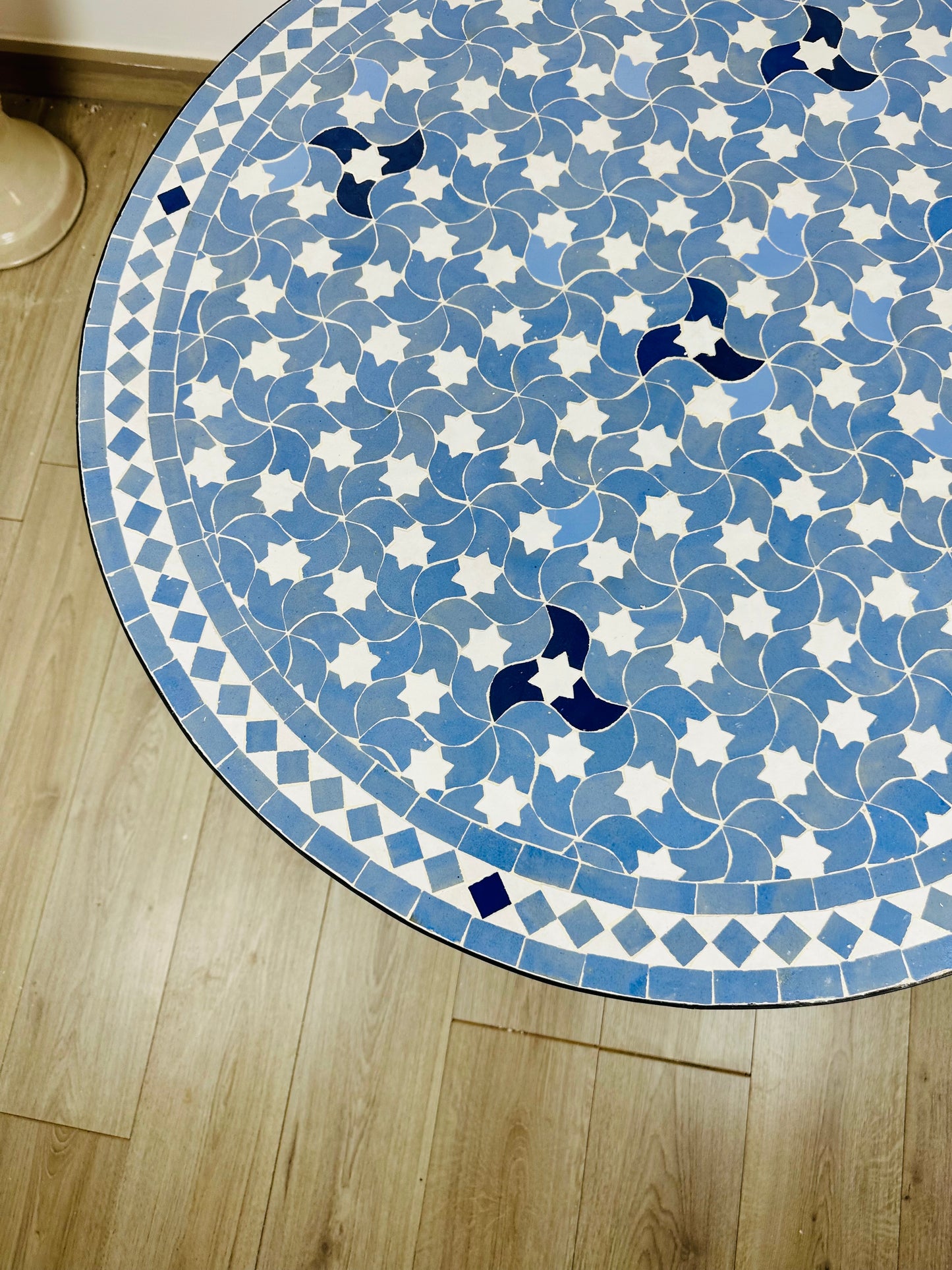 Azure Blossom Mosaic Table