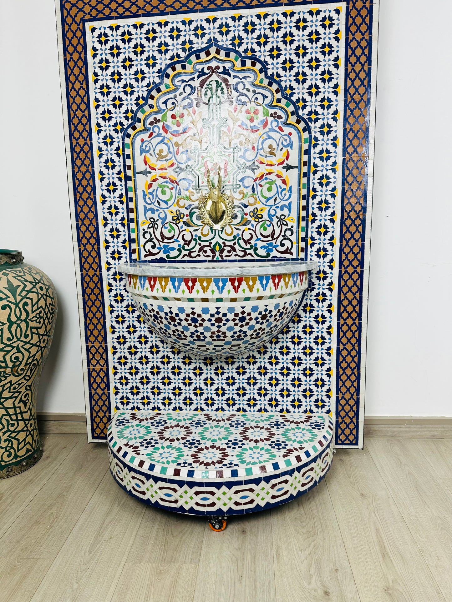 Moroccan Zellige Fountain – A Masterpiece of Art & Functionality