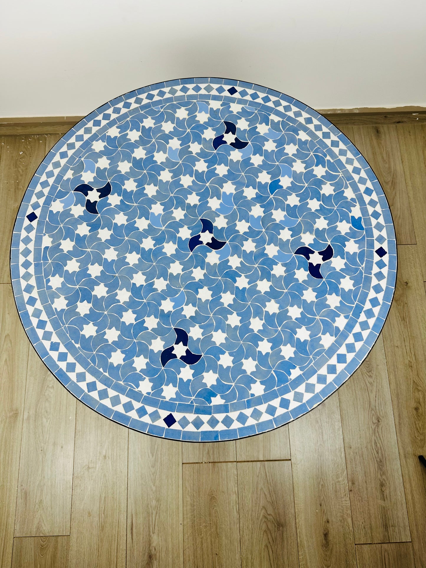 Azure Blossom Mosaic Table