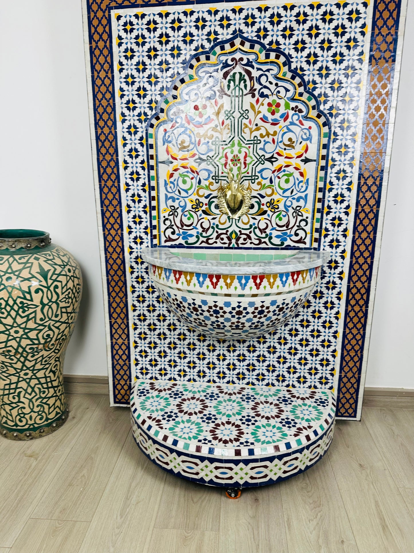Moroccan Zellige Fountain – A Masterpiece of Art & Functionality