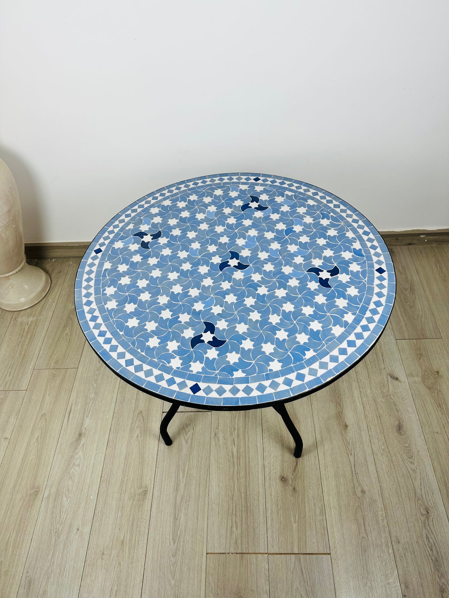 Azure Blossom Mosaic Table