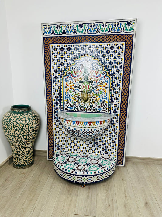 Moroccan Zellige Fountain – A Masterpiece of Art & Functionality