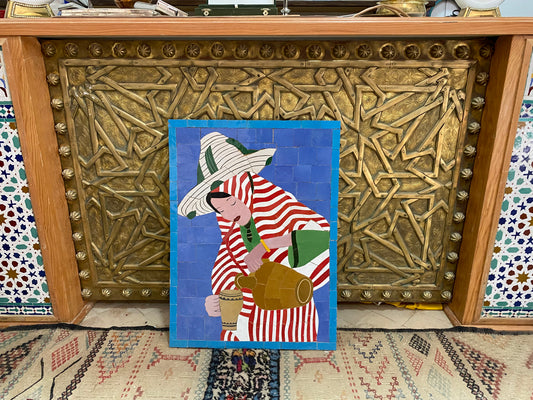 Mosaic Artwork: Moroccan Water Bearer – A Symbol of Generosity
