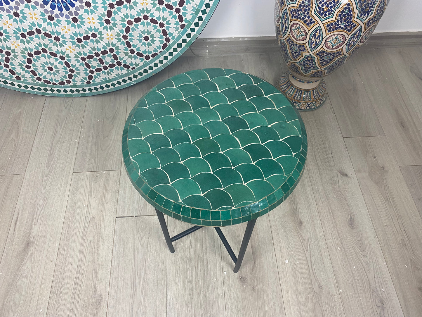 Emerald Waves Mosaic Table