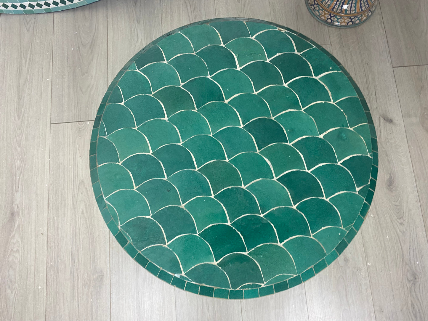 Emerald Waves Mosaic Table