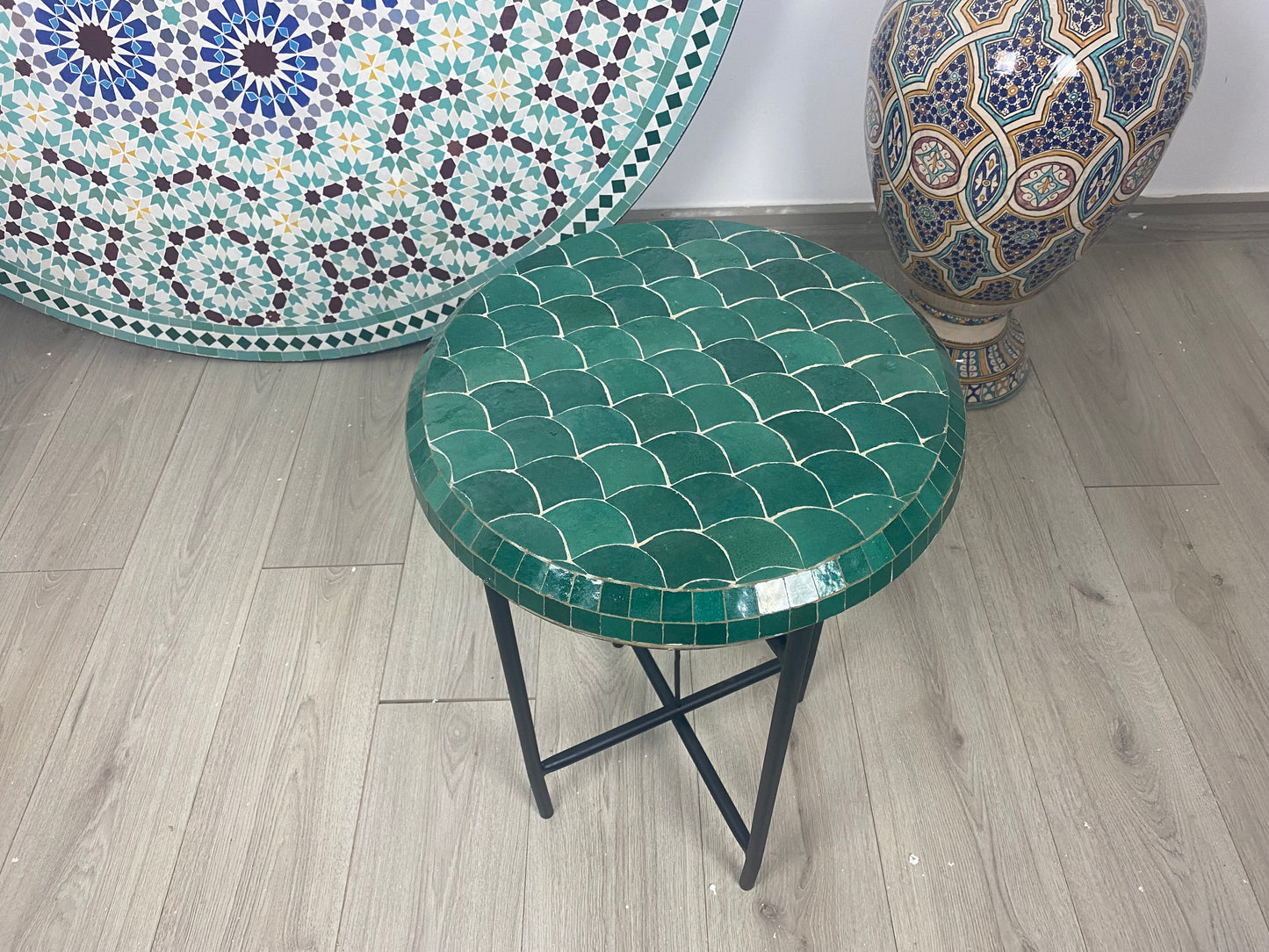 Emerald Waves Mosaic Table