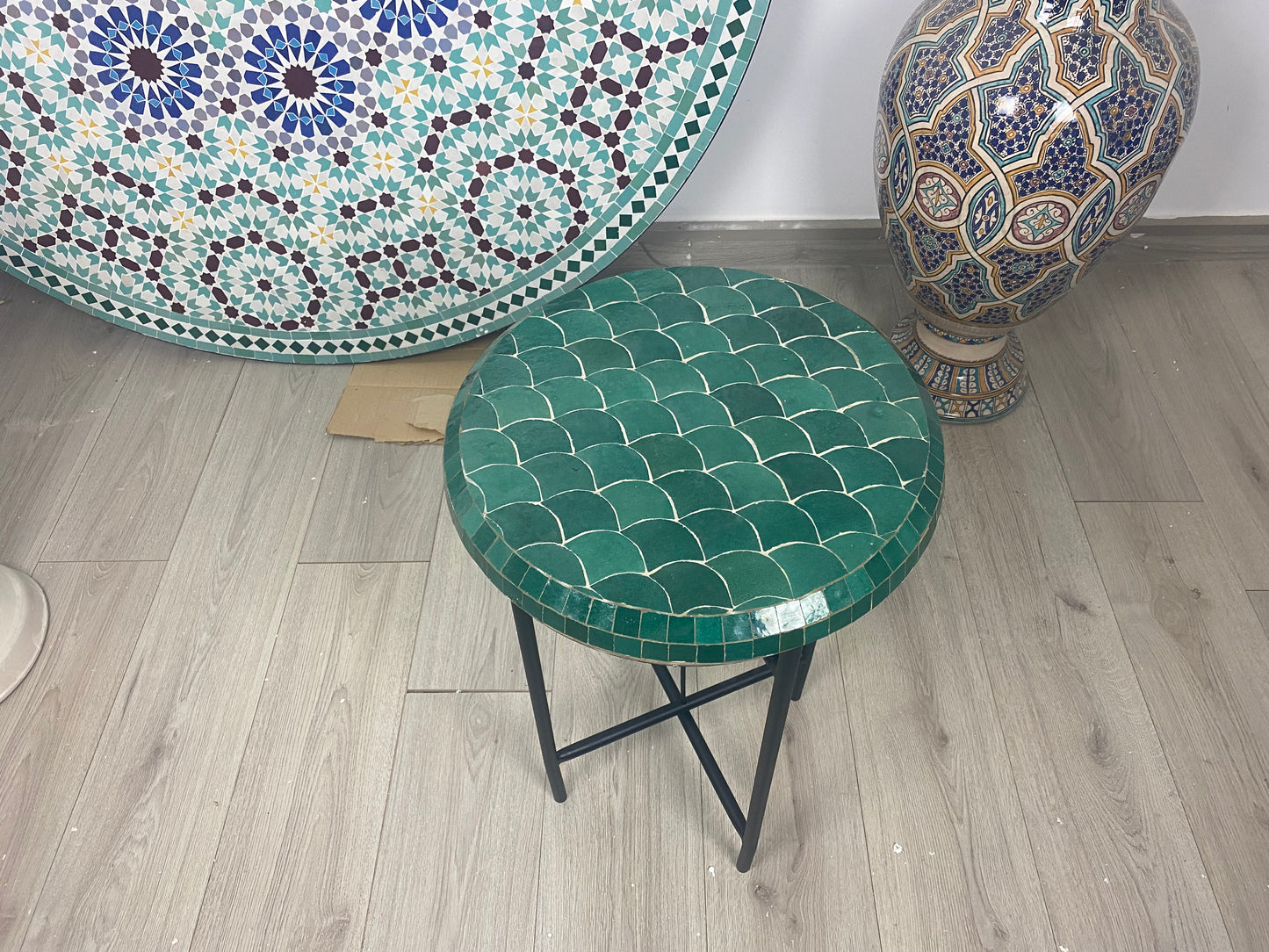 Emerald Waves Mosaic Table