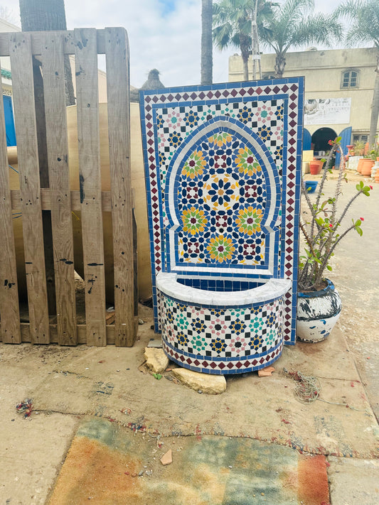 Handcrafted Moroccan Zellige Fountain – A Vibrant Masterpiece