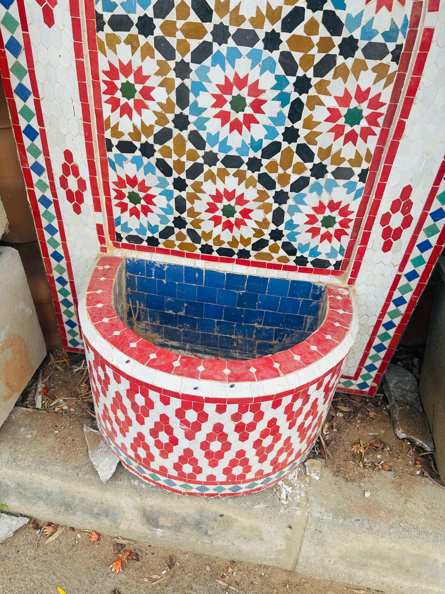 Handmade Moroccan Zellige Fountain – A Bold & Artistic Statement
