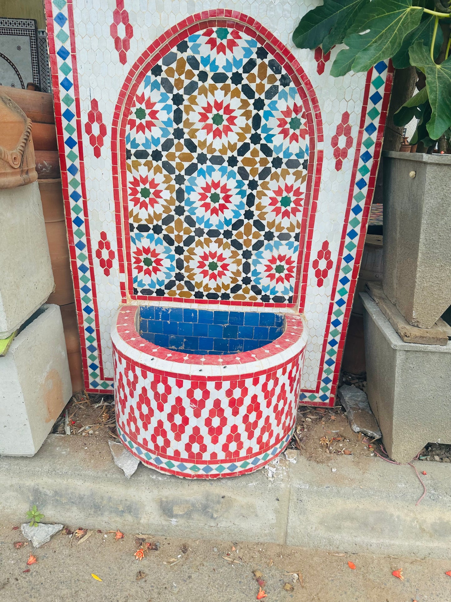 Handmade Moroccan Zellige Fountain – A Bold & Artistic Statement