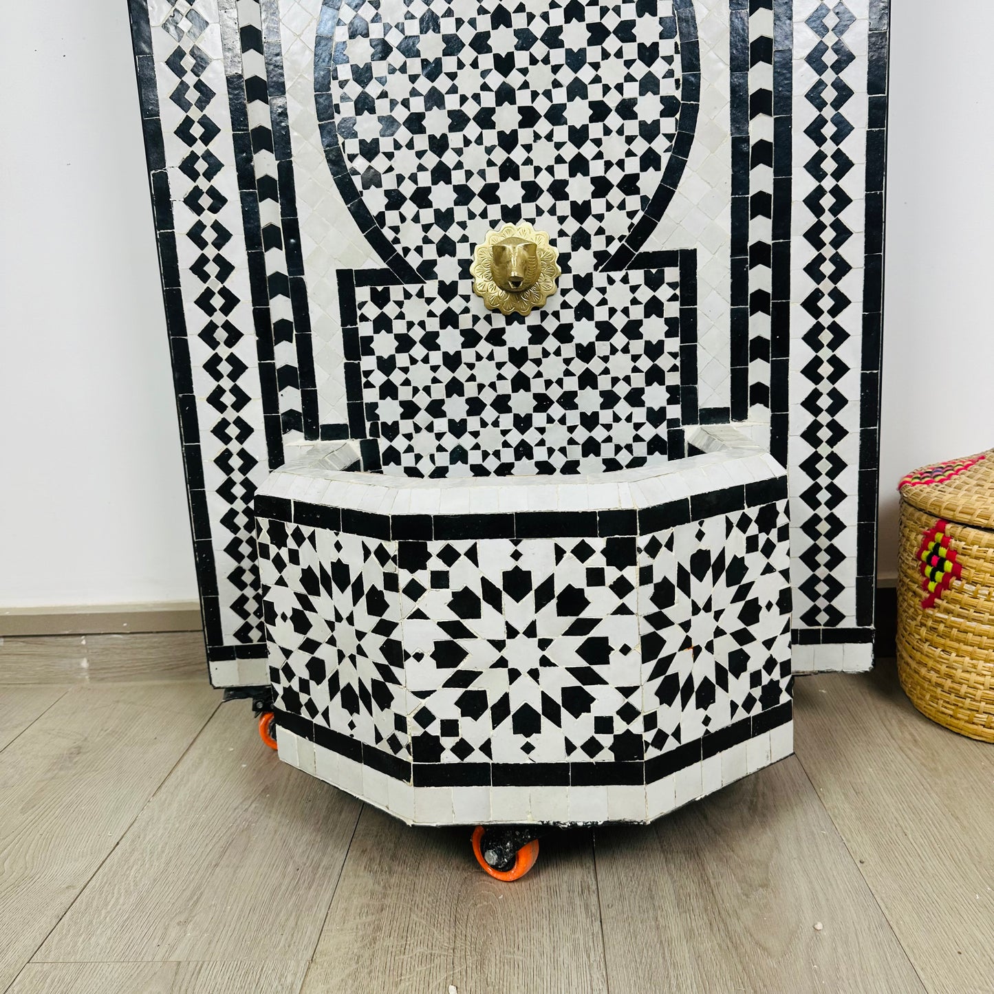 Moroccan Zellige Fountain – A Monochrome Masterpiece