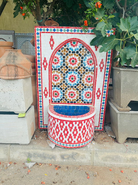Handmade Moroccan Zellige Fountain – A Bold & Artistic Statement