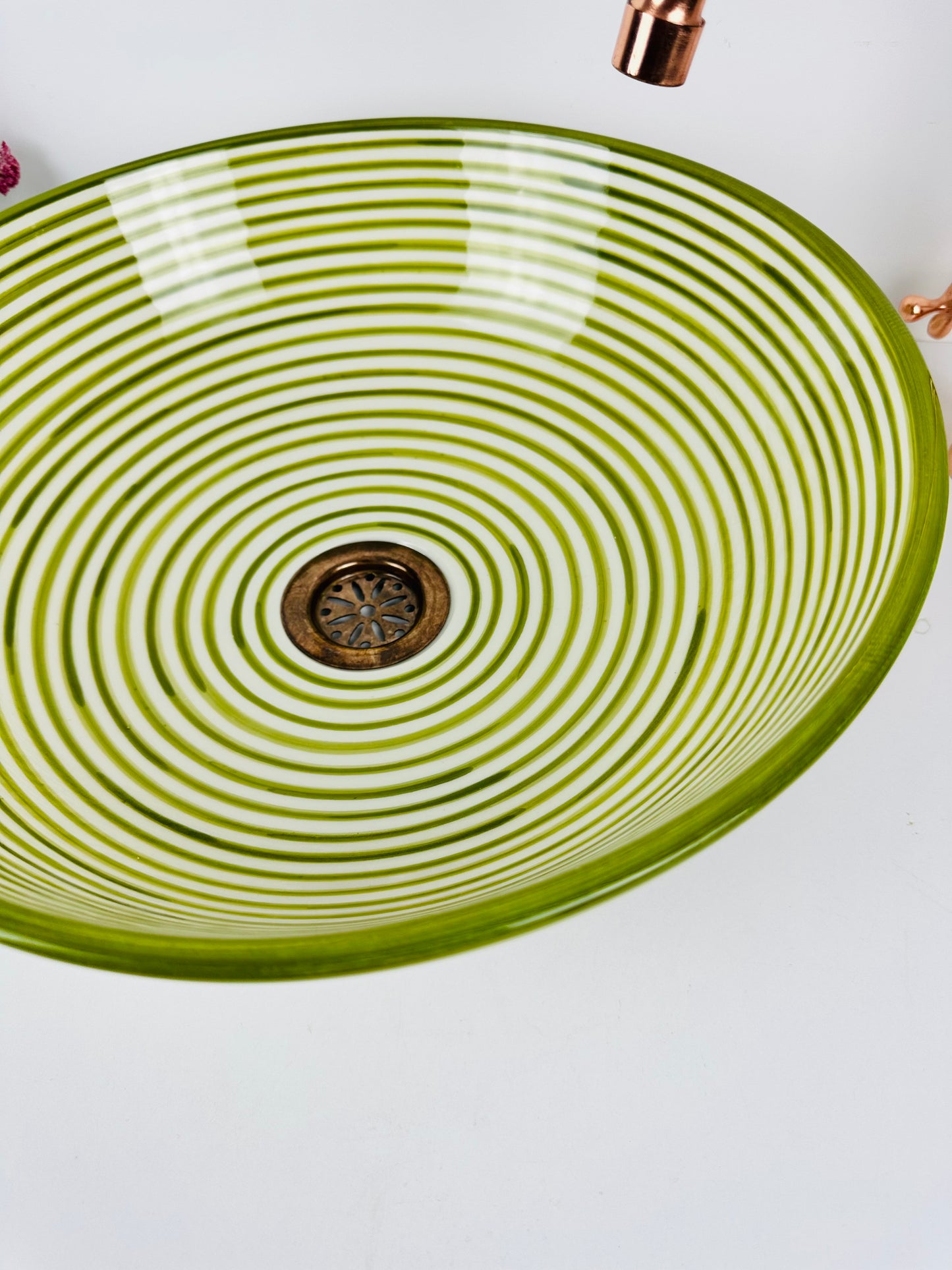 Olive Grove: Handcrafted Ceramic Sink in rich Green shade