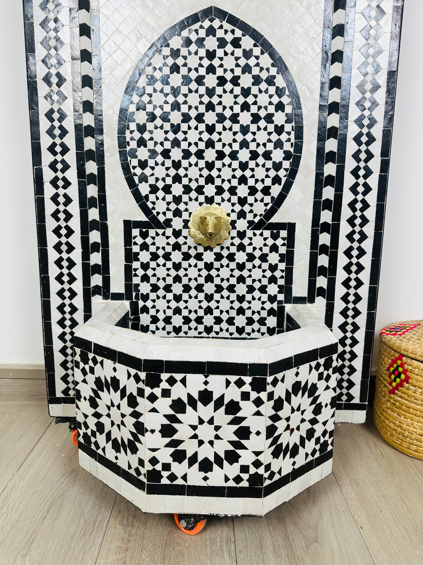 Moroccan Zellige Fountain – A Monochrome Masterpiece