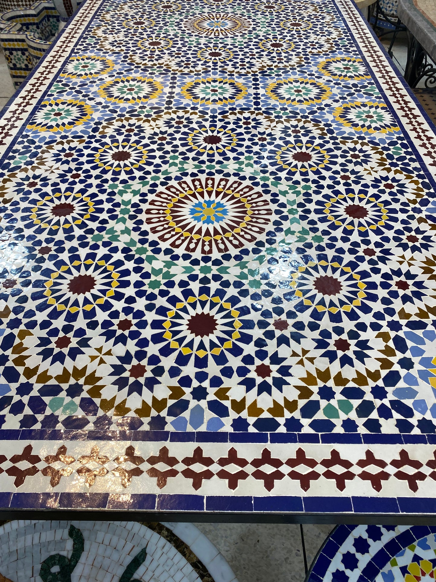 Handmade Moroccan Zellige Mosaic Table – Timeless Geometric Beauty