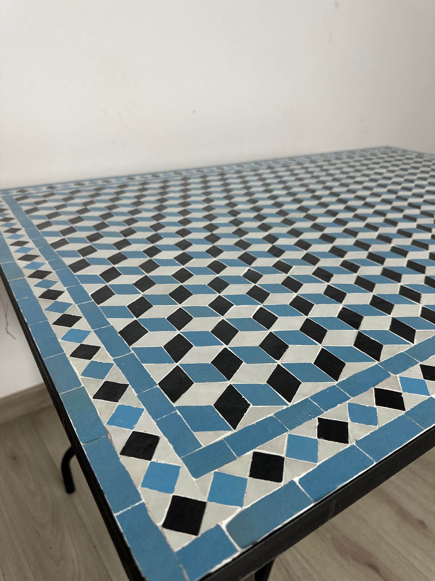 Handmade Moroccan Zellige Mosaic Coffee Table – Timeless 3D Illusion