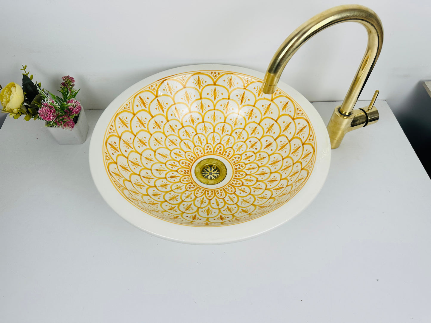 Tangerine Dream: Handcrafted Ceramic Sink in Bright Tangerine color
