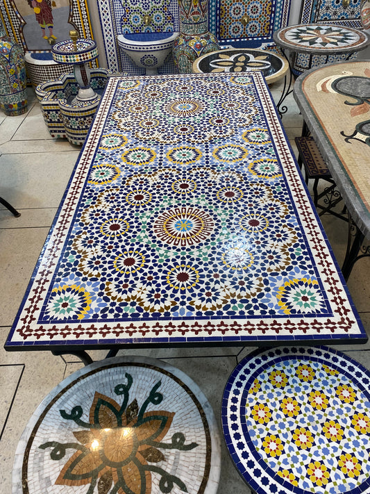 Handmade Moroccan Zellige Mosaic Table – Timeless Geometric Beauty