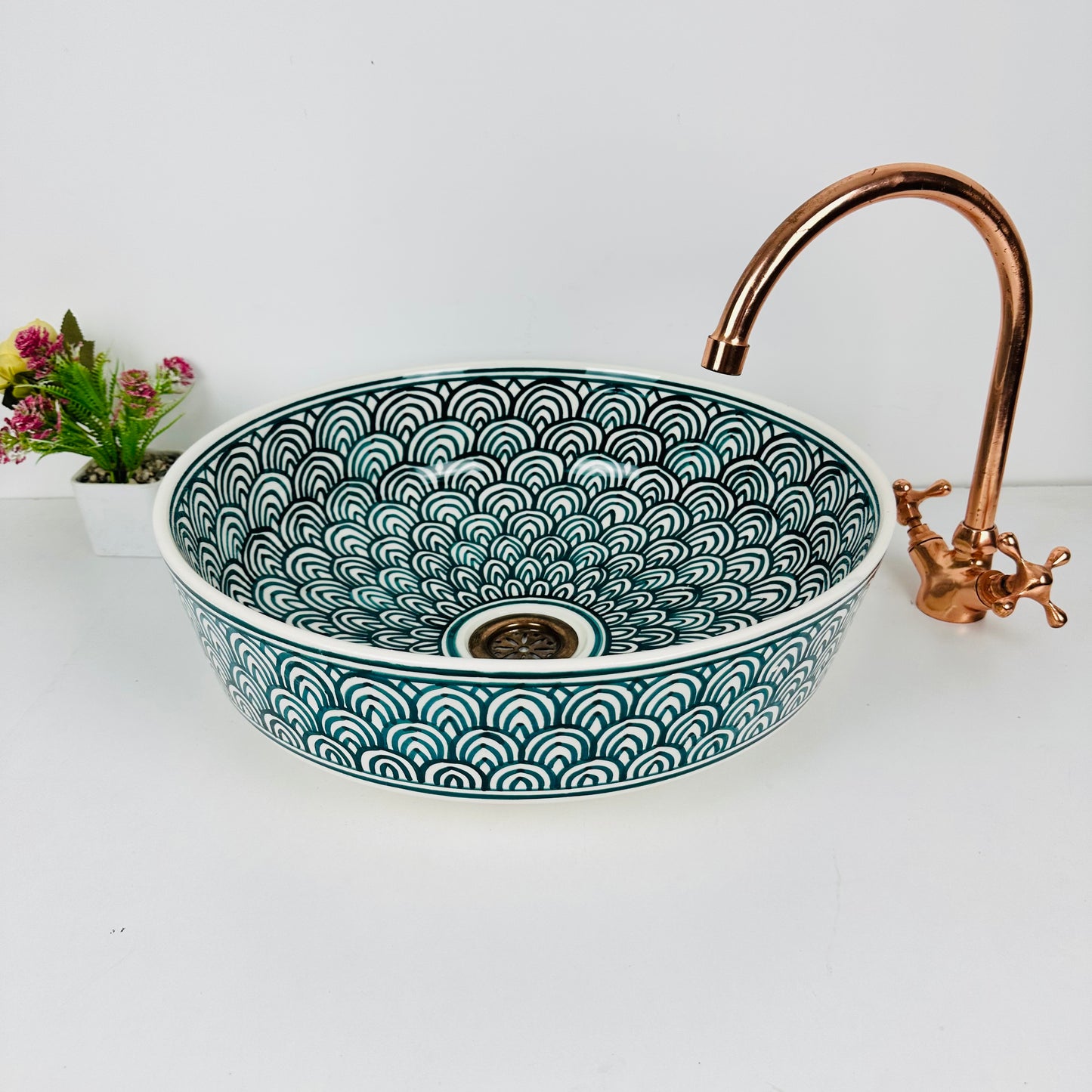 Oceanic Tranquility: Handcrafted Ceramic Sink 100% handmade