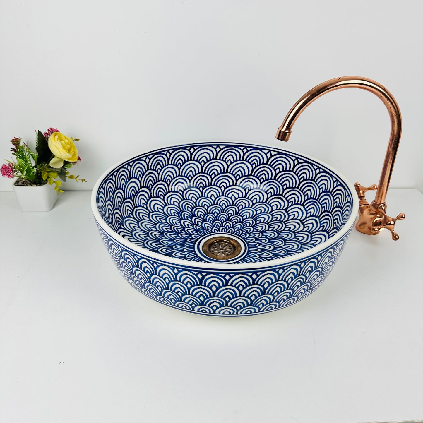 Blueberry Bliss: Handcrafted Ceramic Sink with Rich Blueberry Tones