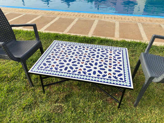 Handmade Moroccan Zellige Mosaic Table – Timeless Geometric Design
