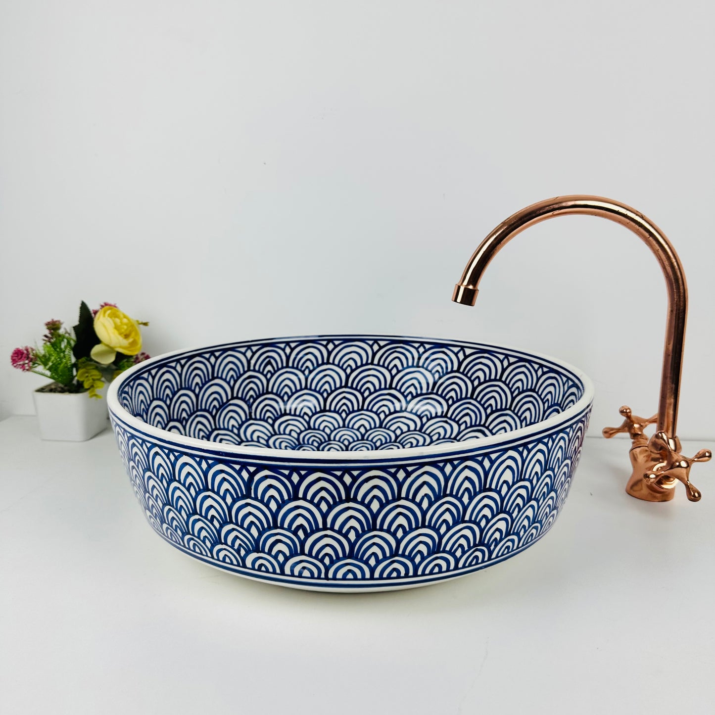 Blueberry Bliss: Handcrafted Ceramic Sink with Rich Blueberry Tones