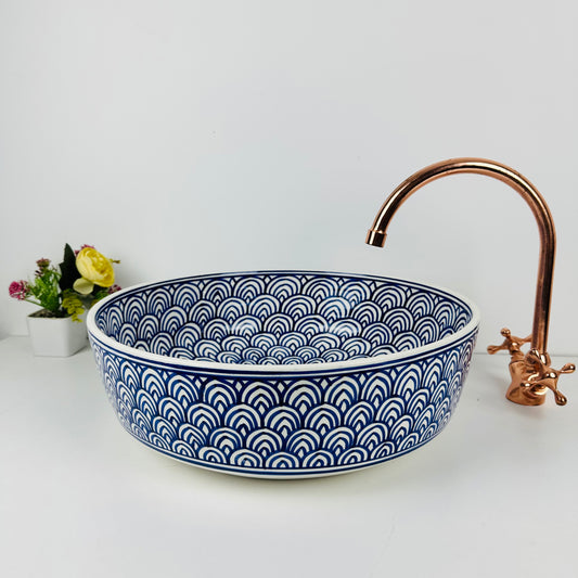 Blueberry Bliss: Handcrafted Ceramic Sink with Rich Blueberry Tones