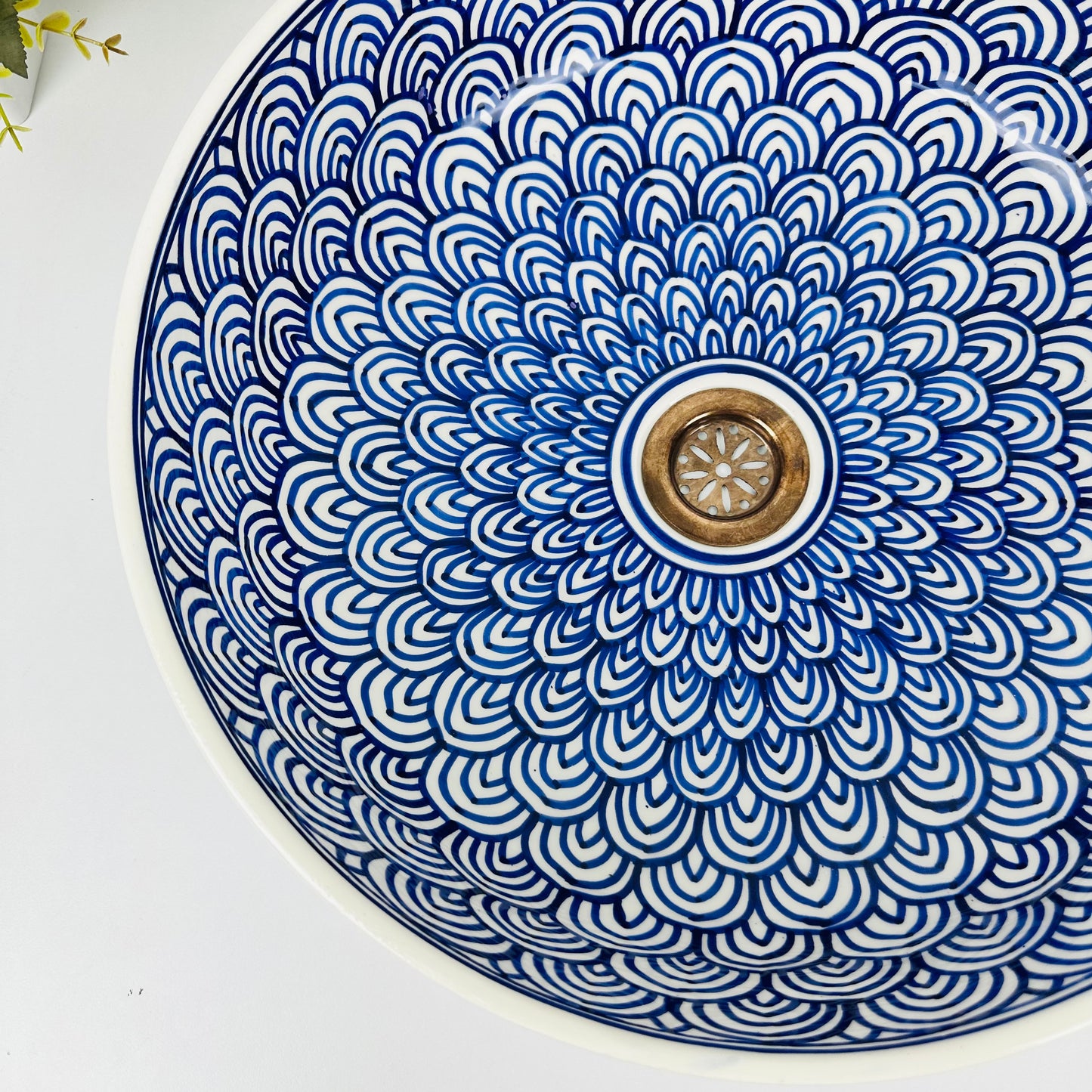Blueberry Bliss: Handcrafted Ceramic Sink with Rich Blueberry Tones