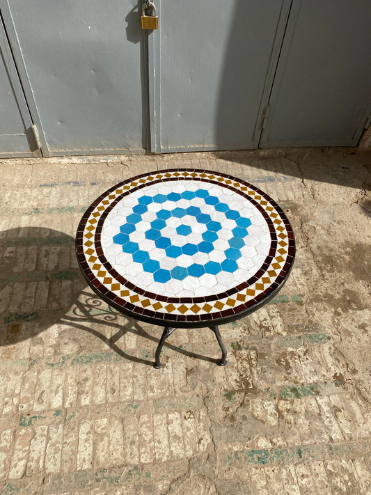 Blue Spiral Mosaic Table