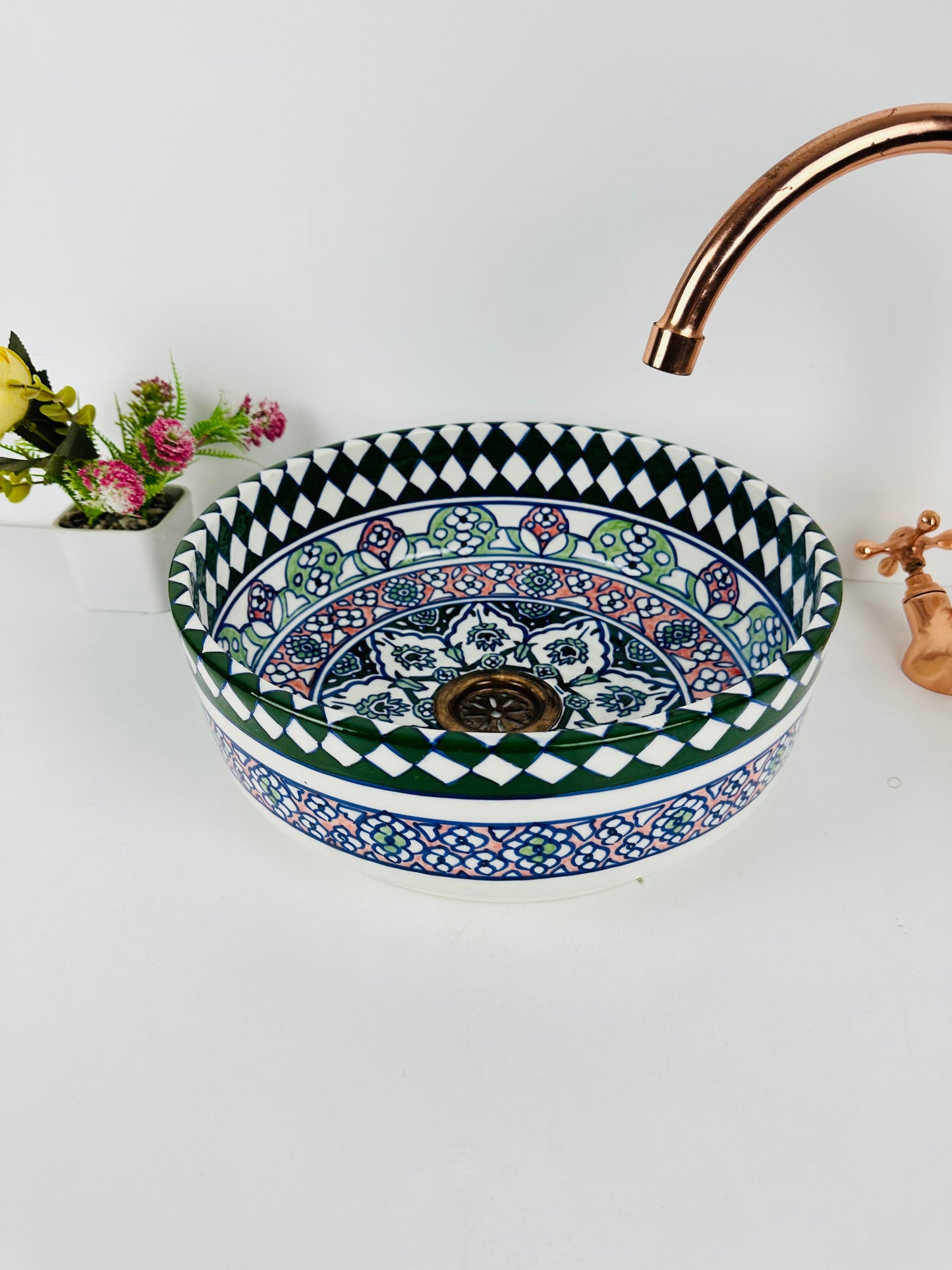 Colorful Cascade: Handcrafted Ceramic Sink in Multiple Colors