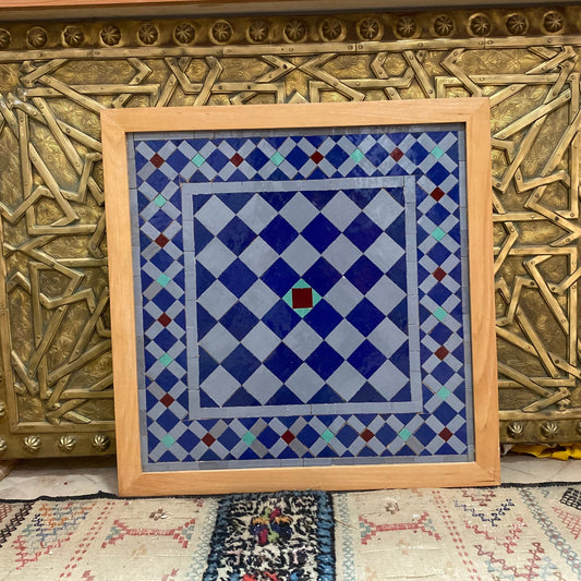 Royal Blue Elegance – Moroccan Zellige Mosaic Art