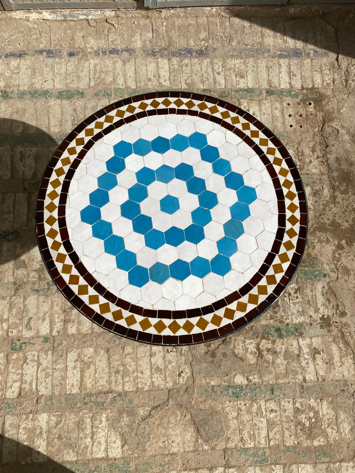 Blue Spiral Mosaic Table