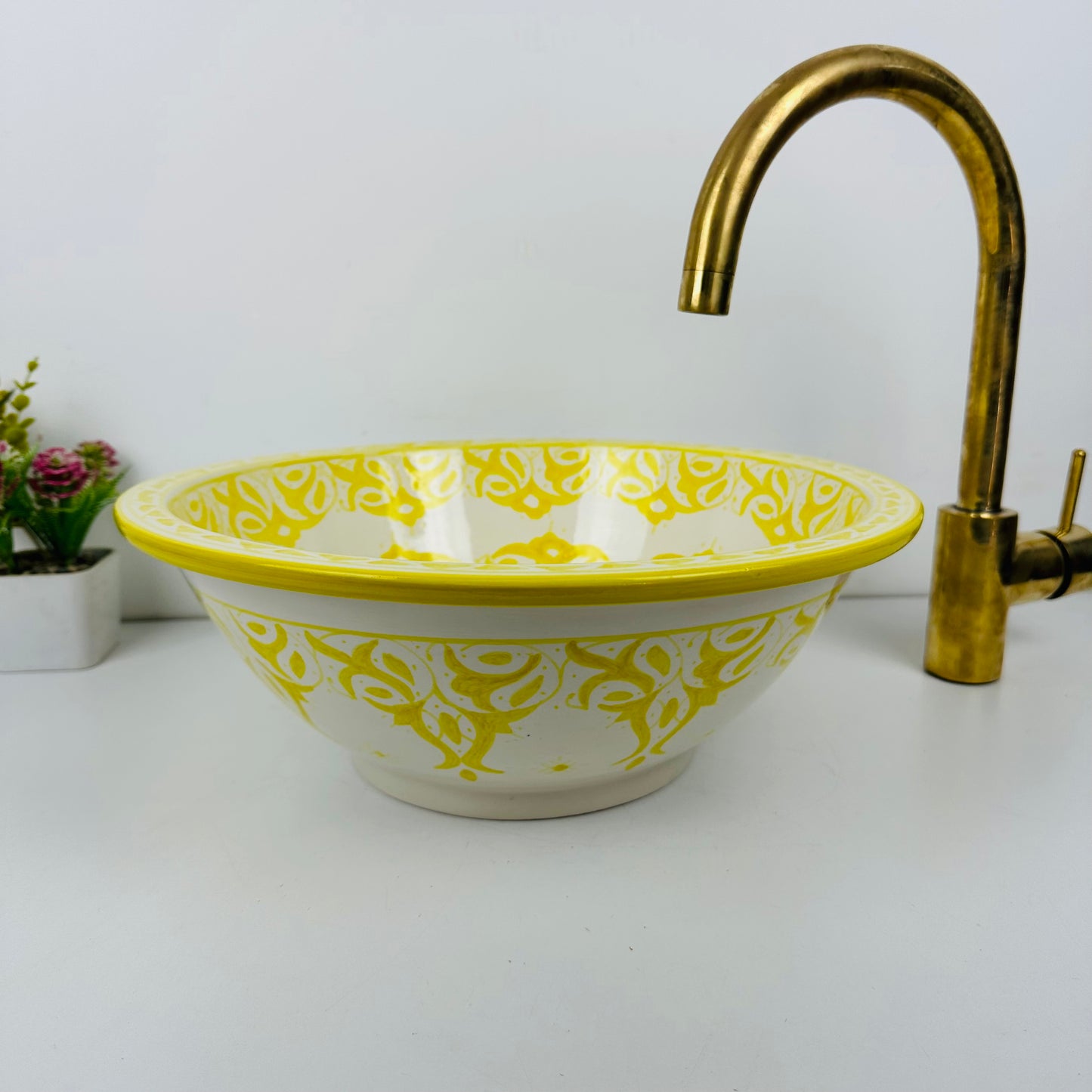 Luminous Glow: Handcrafted Ceramic Sink in Highlighter Yellow
