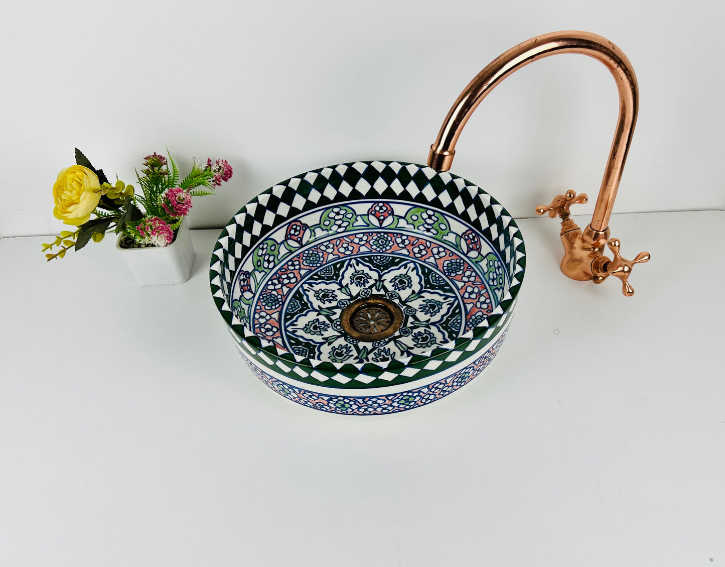 Colorful Cascade: Handcrafted Ceramic Sink in Multiple Colors