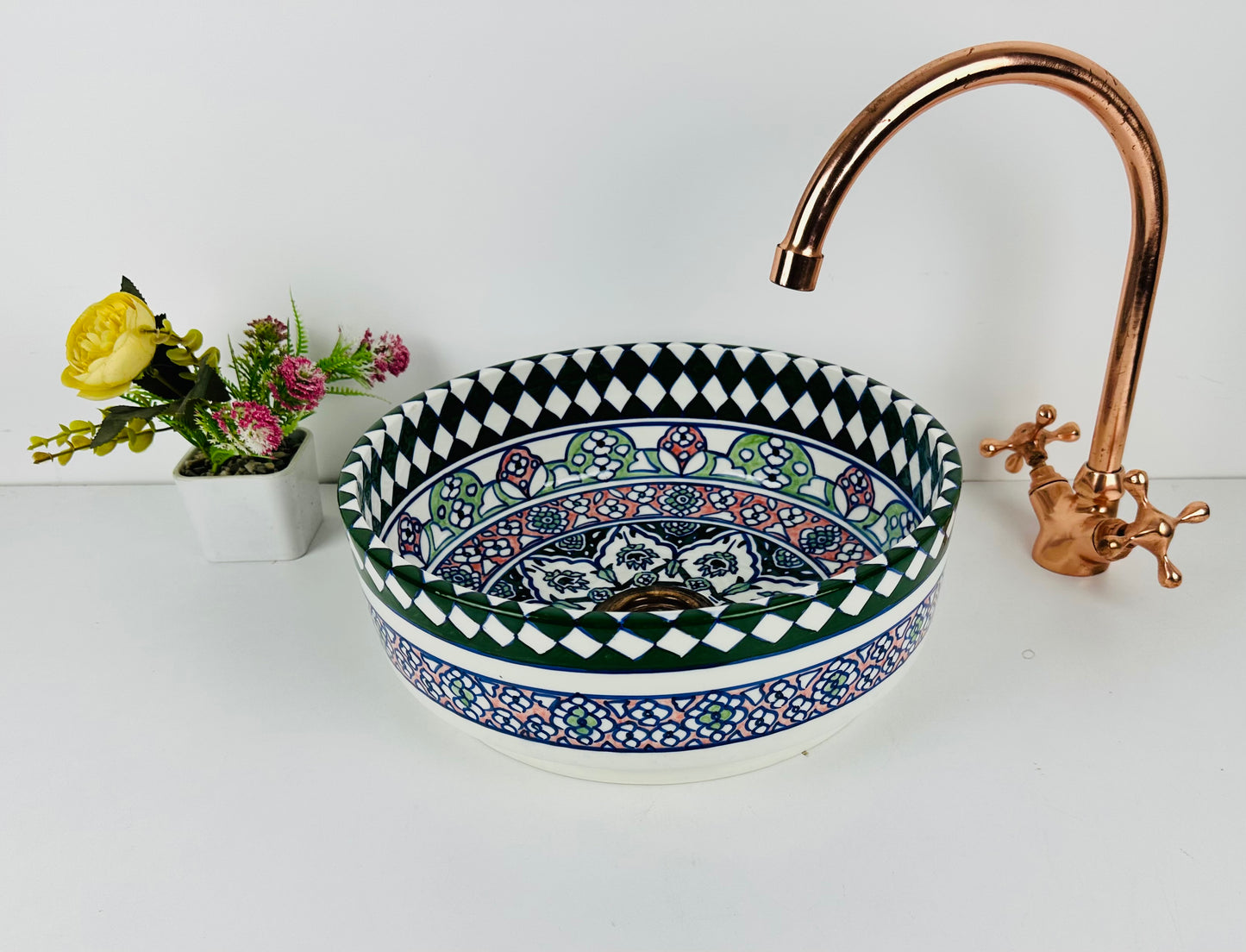 Colorful Cascade: Handcrafted Ceramic Sink in Multiple Colors