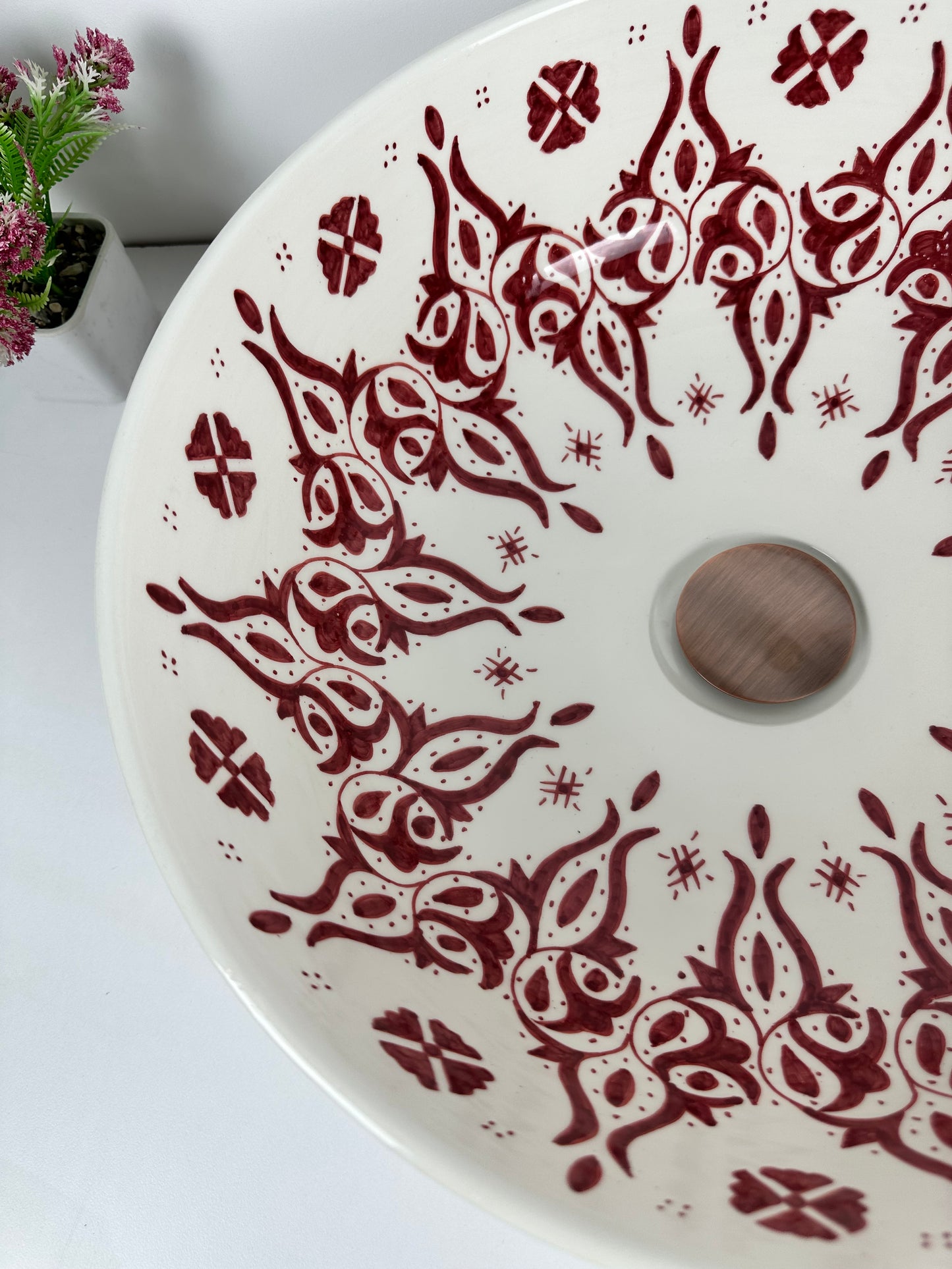 Crimson Vine Decorative Bathroom Sink